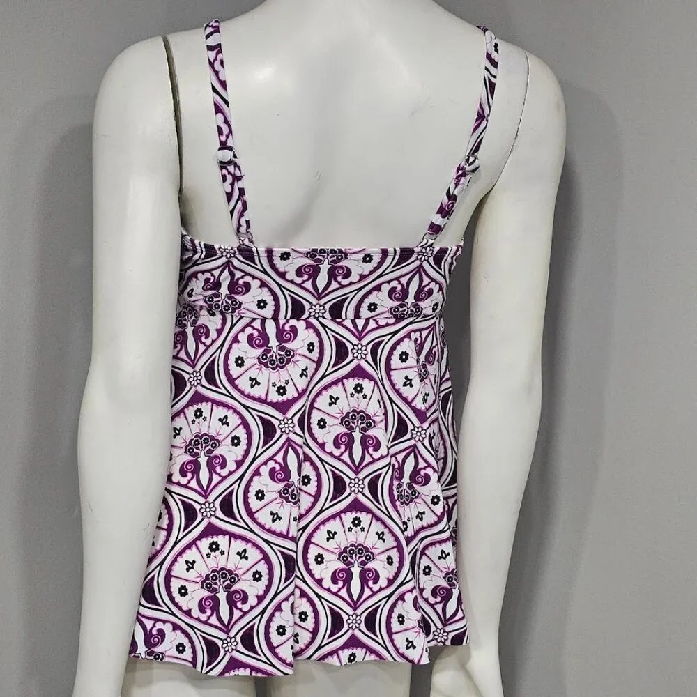 Swim Solutions Tiletale V-Neck Tankini Top - Picture 4 of 9